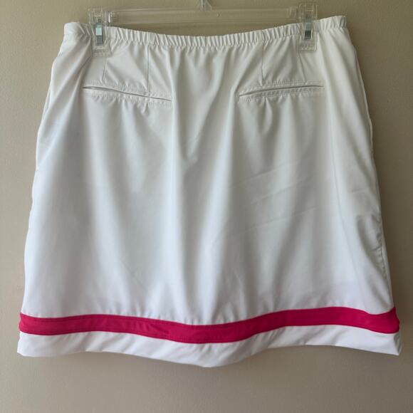 Nike Golf Skort Dri Fit Active Tennis Golf Pickleball Pockets White Womens Large - Picture 3 of 12